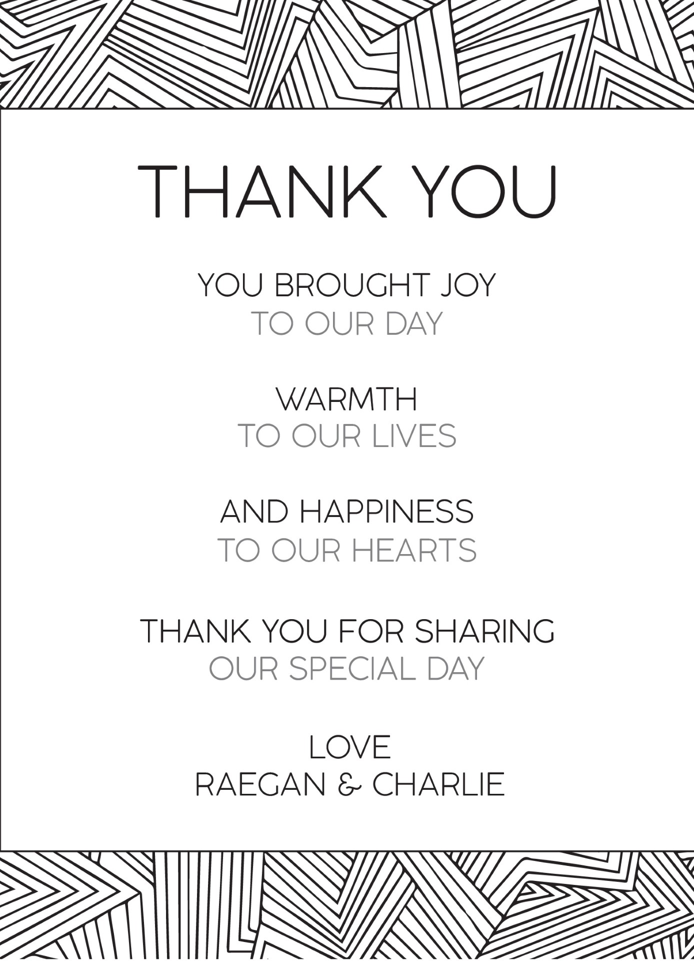 Lines Letterpress Thank You Cards