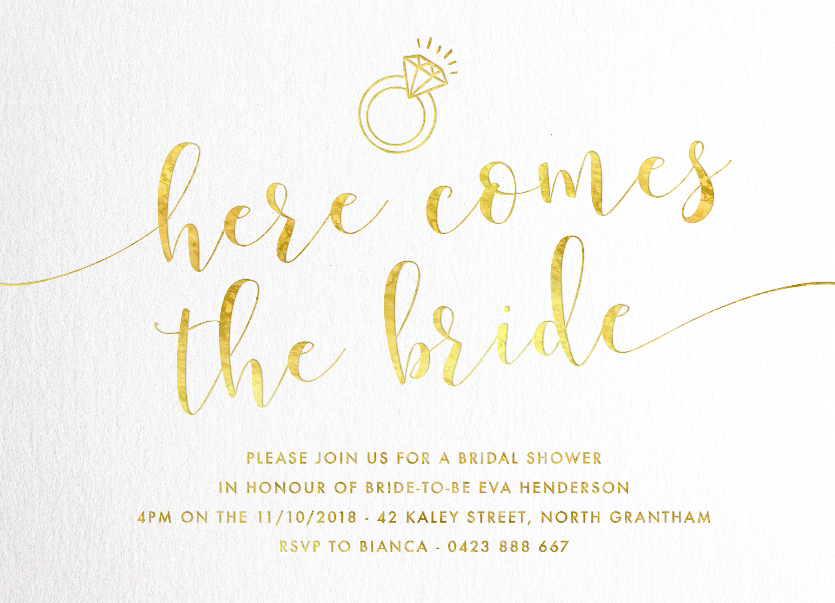 Here Comes The Bride FS Bridal Shower Invitations