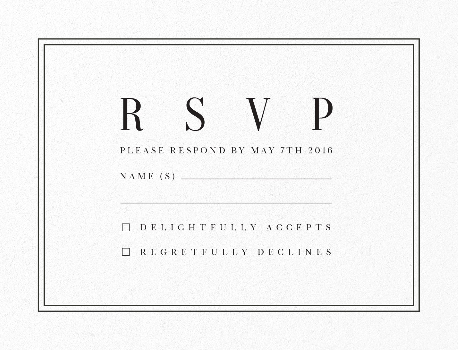 Classic Design | Letterpress | RSVP Cards