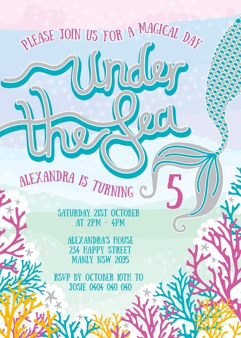 Under The Sea | Metallic | Birthday Invitations