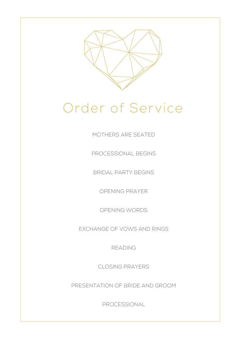 Diamond Love Digital Printing Wedding Programs