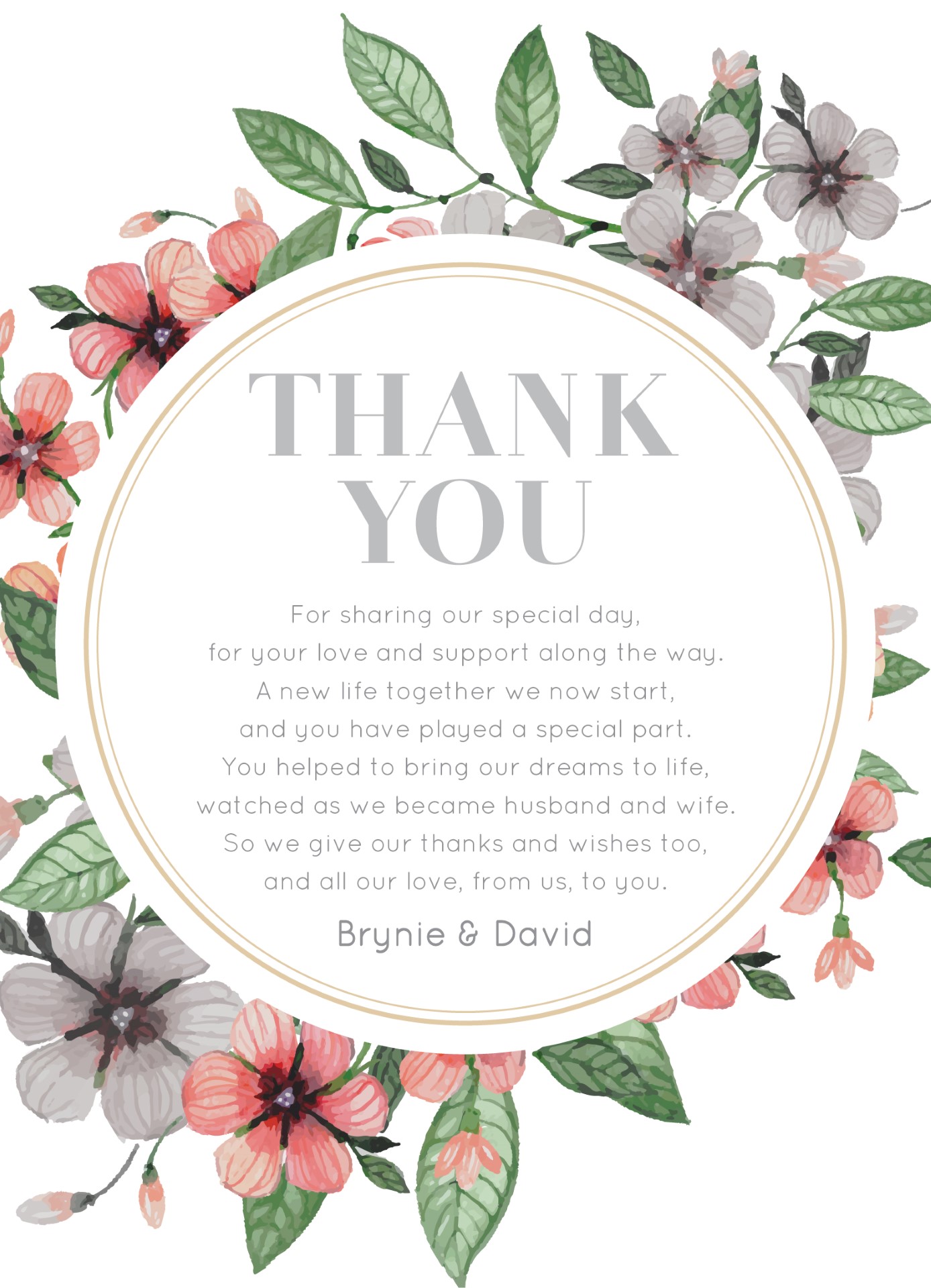 Floral Circle Invitation Set | DP | Thank You Cards