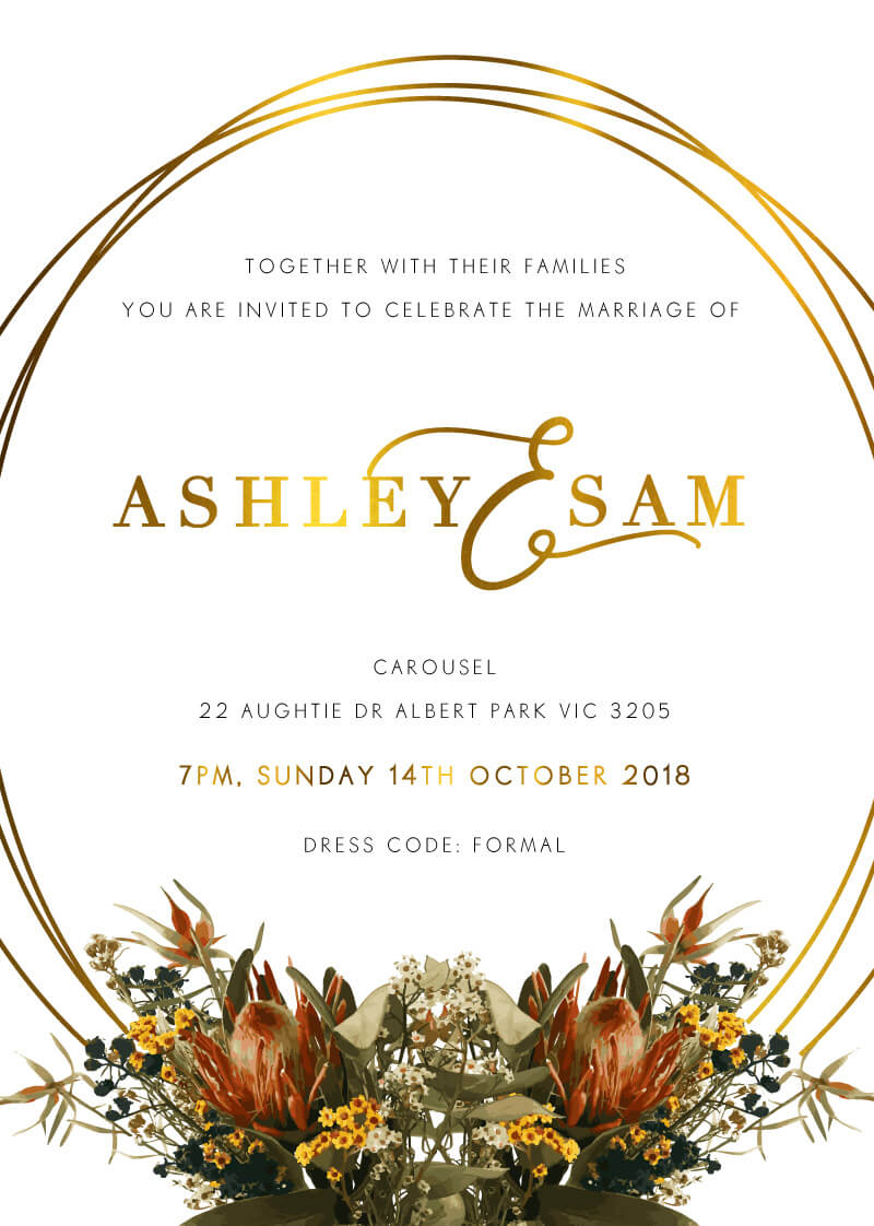 A Native Circle Real Foil Wedding Invitations Paperlust