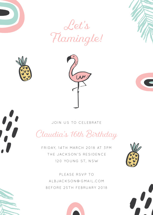 flamingle - birthday invitations