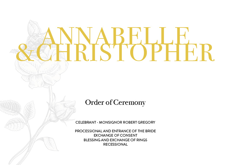 Botany Classic Digital Printing Wedding Programs