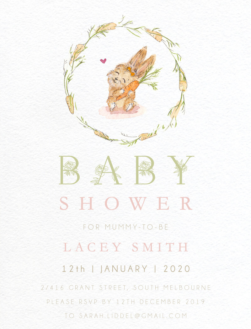 Sarulean Digital Printing Baby Shower Invitations