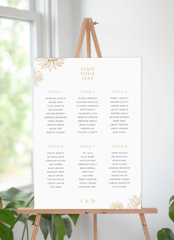 How To Print Seating Chart For Wedding